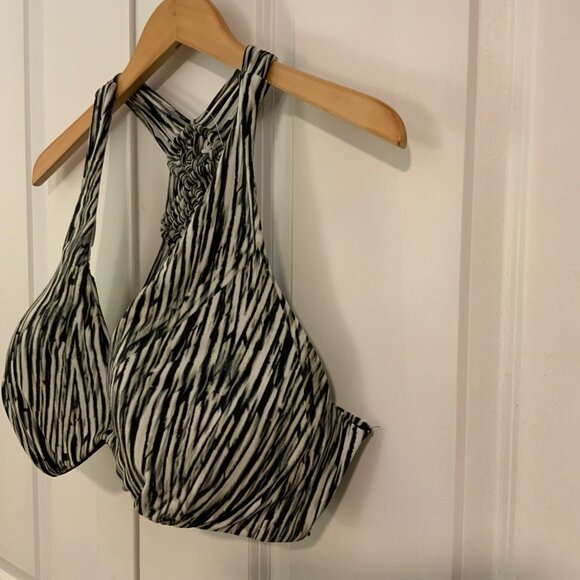 Swim by Cacique Black Tribal Zebra Print Underwire Bikini Top 40D New - Picture 5 of 11